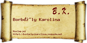 Borbély Karolina névjegykártya