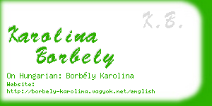 karolina borbely business card