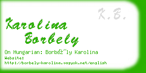 karolina borbely business card